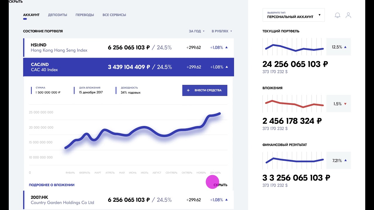 Анимация интерфейса график