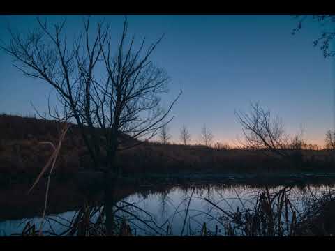 Сумерки ко тьме на берегу реки  Twilight to the dark on the bench of a river