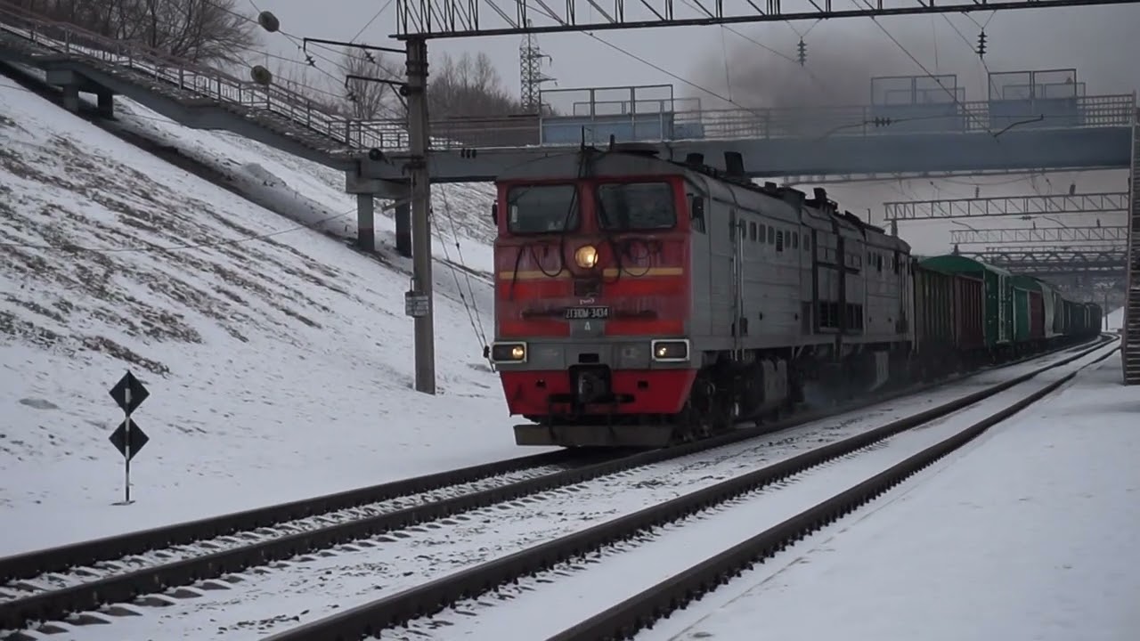 Тепловоз 2ТЭ10М-3434 карабкается на подъём. Звук 10Д100.