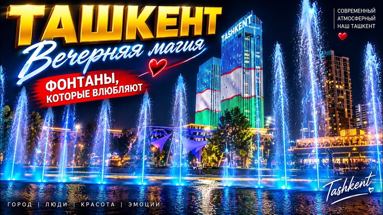 Ташкент умеет влюблять  Фонтаны свет и музыка