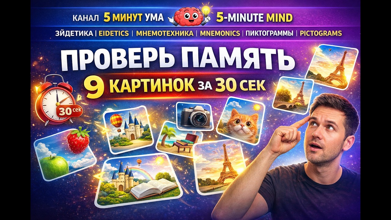 Фитнесс для мозга: 9 картинок. 30-15 секунд. Memory Test: 9 Images In 30 Seconds