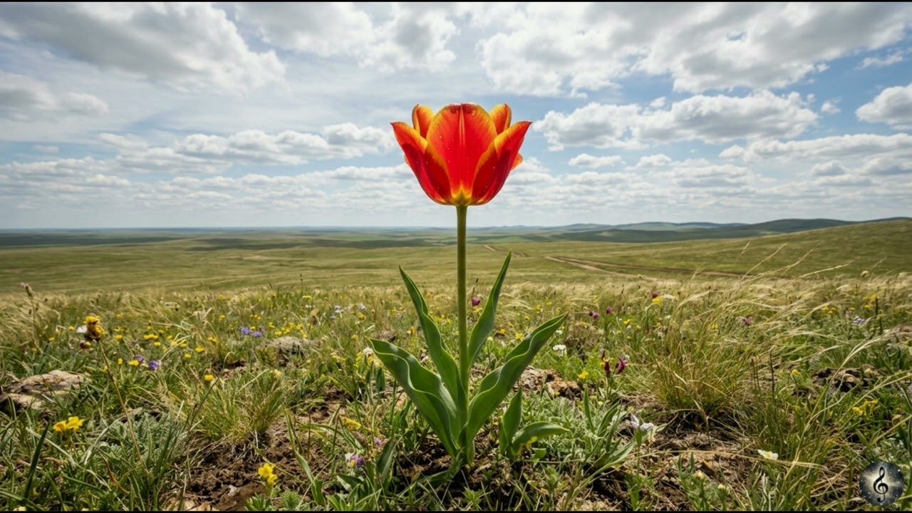 Цветёт одинокий цветок 