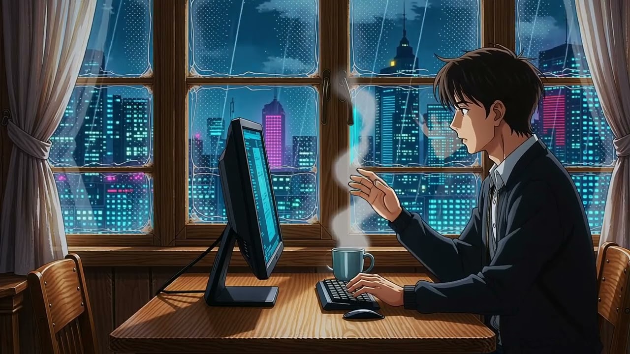 Music - атмосфера ночного города технологии дизайн IT и творчество.