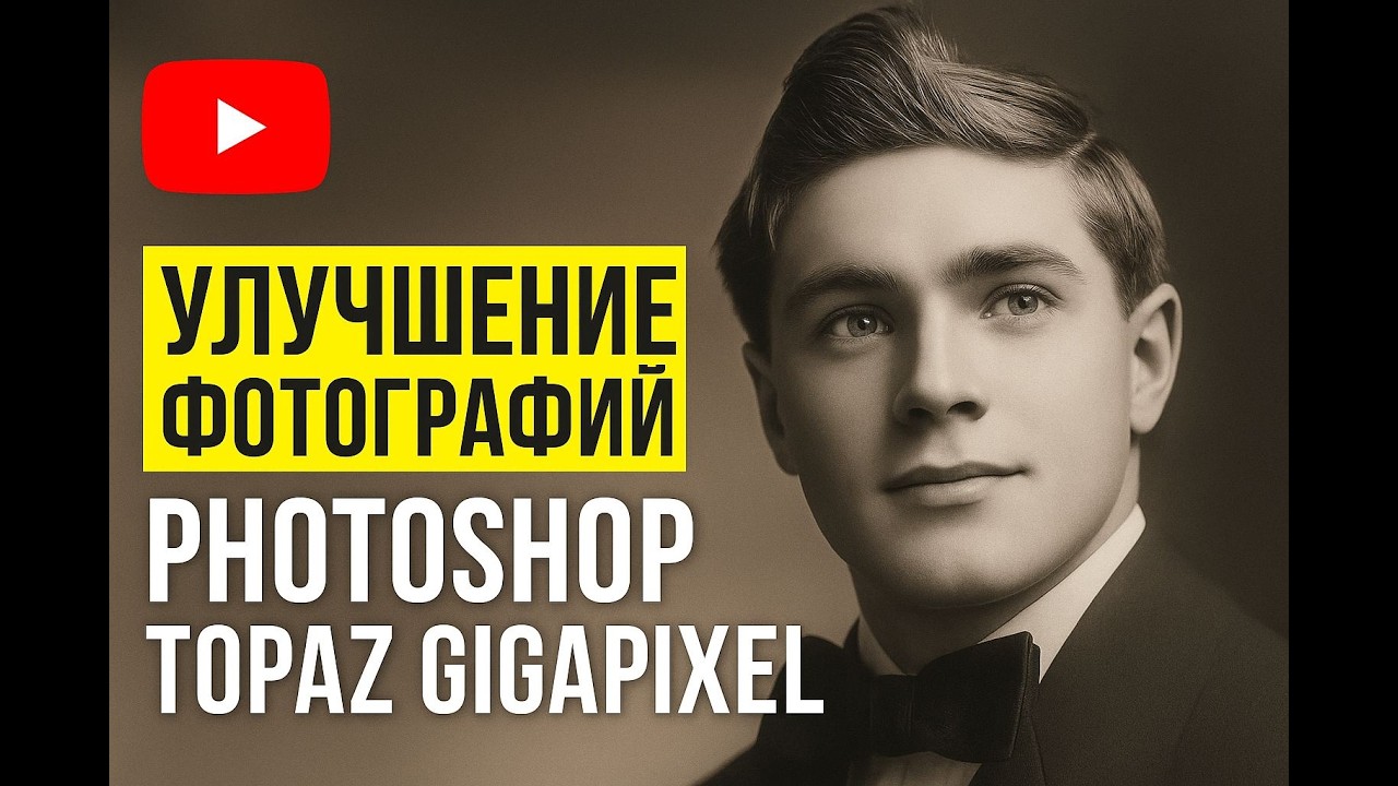 Как улучшить качество фото в Photoshop и Topaz Gigapixel  Пошаговая реставрация портрета photoshop