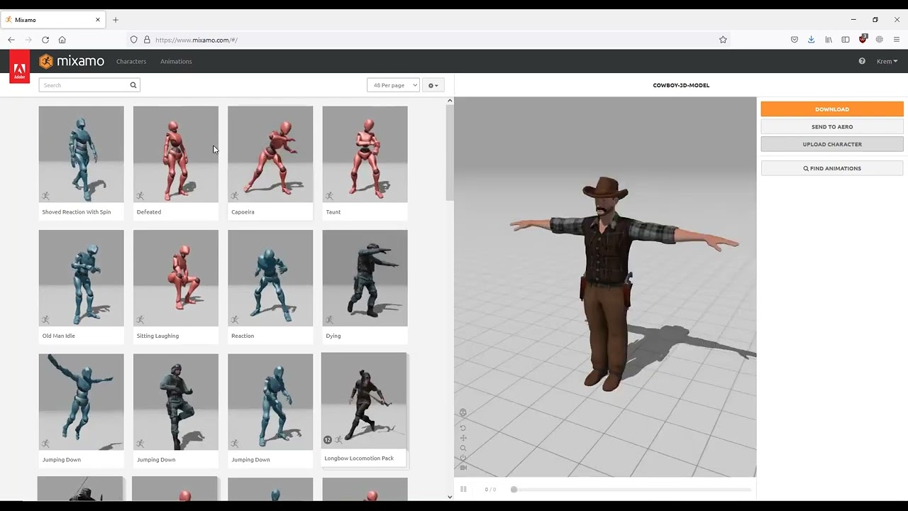 Инструкция по созданию 3D-анимации на сайте Maximo и в программе Unity
