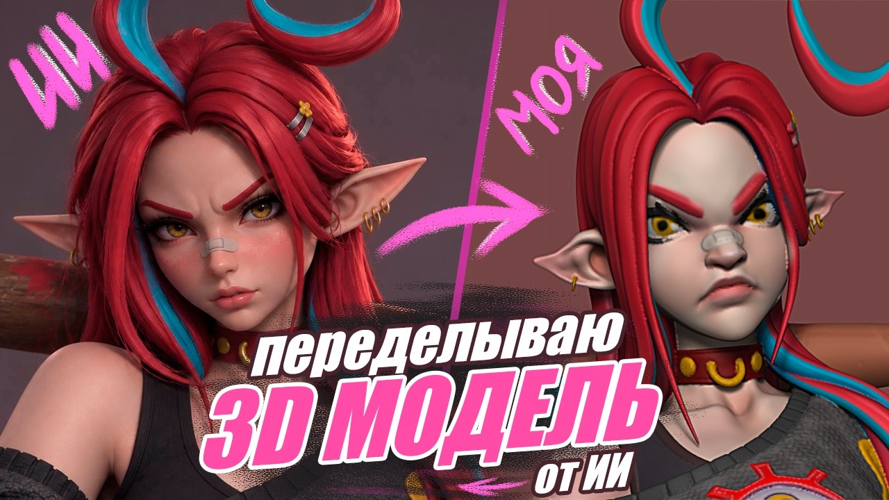 Пытаюсь исправить 3D модель от ИИ  Получилось ли?  Speed Sculpt  Zbrush