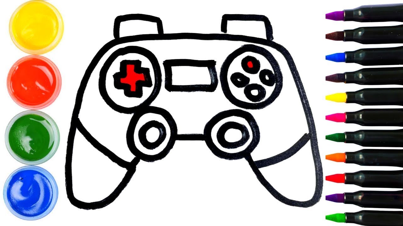 How To Draw PS Joystick ? Bolalar Uchun Oson Rasm Chizish Рисование джойстика для малышей #shorts