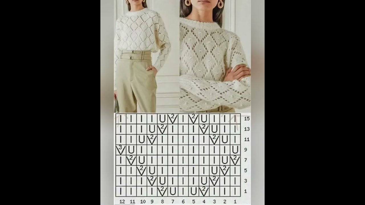 Простые ажурные узоры спицами схемы.