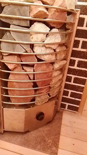 Электрокаменка для сауны угловая ЭКМ Олимпия 6 кВт Плюс  с паровой пушкой пароиспарителем внутри