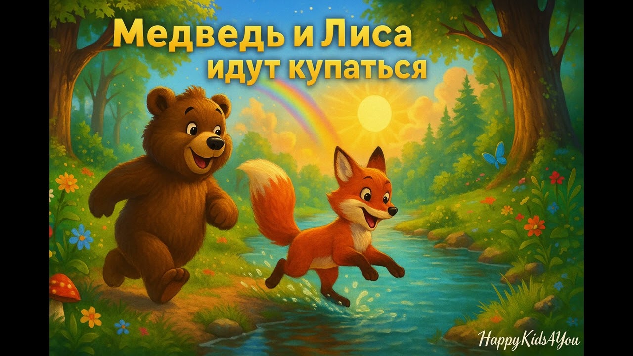 Медведь и Лиса идут купаться