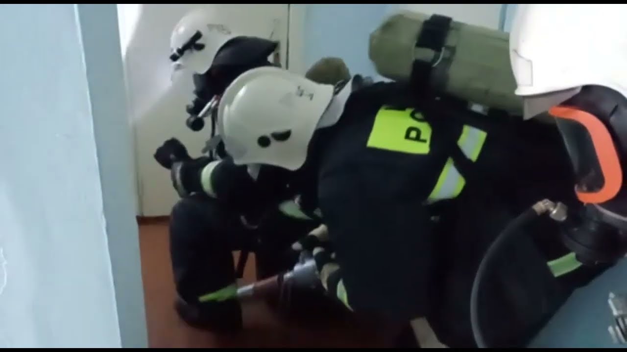 Пожарно-тактические учения на здании общежития политехнического лицея. р.п. Горный. Сар. область