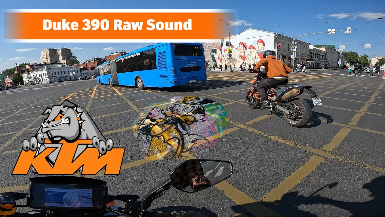 4K KTM Duke 390 Raw Sound  Московские пробки 2