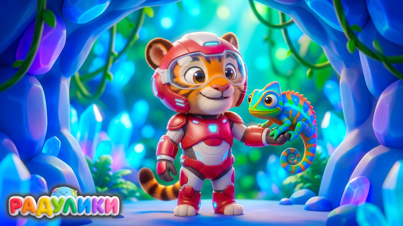 Песенка про доброго Тигрика   Животные джунглей  Детские песни  РАДУЛИКИ 4k