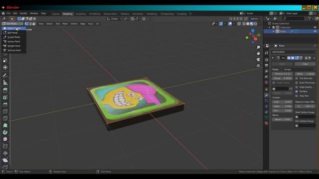 BLENDER 2.8 Наложение текстуры на одну грань Cub  Plane