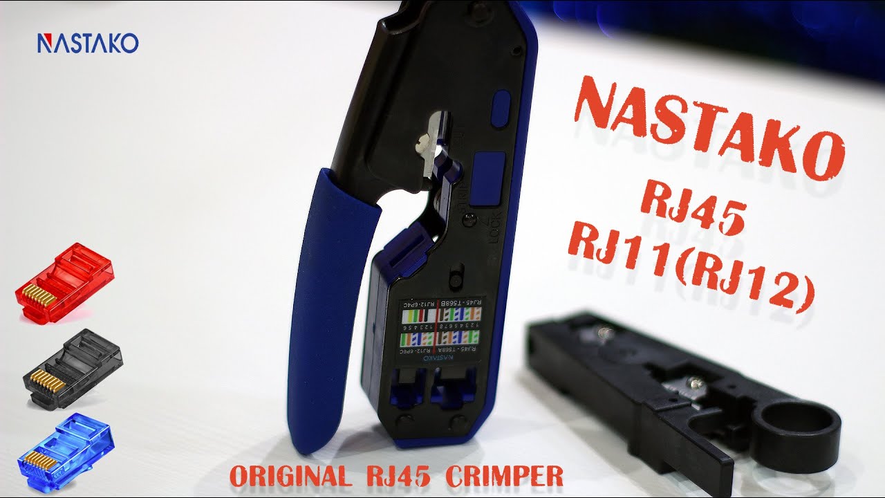 Как обжать витую пару  Инструмент обжимной кримпер  NASTAKO RJ45 RJ11RJ12  Распиновка провода