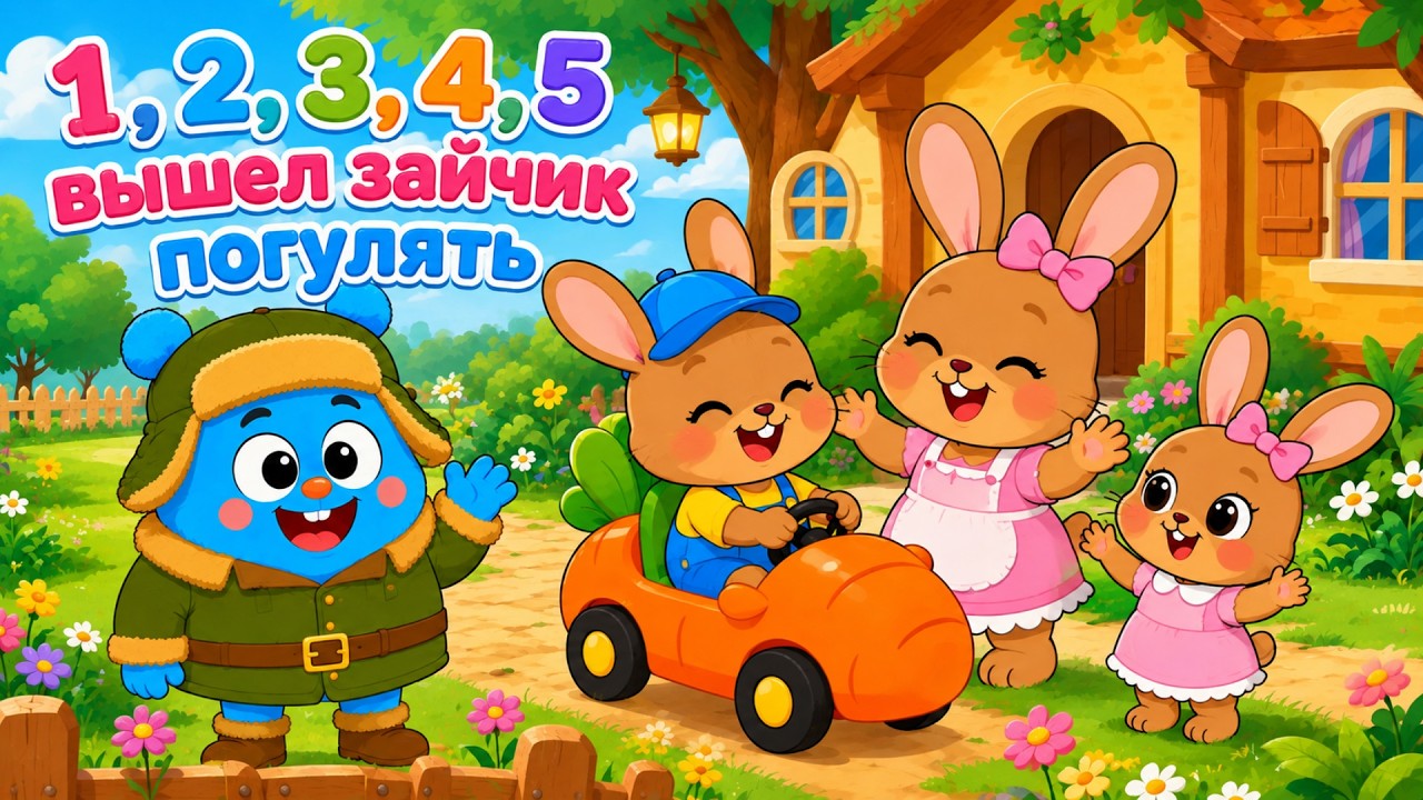 Раз два три четыре пять вышел зайчик погулять  Песни для детей  Kinderlieder