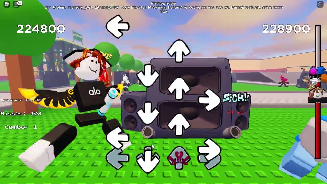 Roblox fnf .vs Phonophobia игрок бот