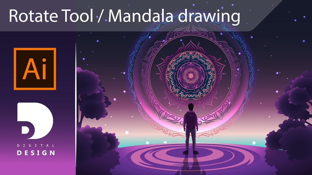 Rotate Tool / Adobe Illustrator / Mandala Drawing / Поворот объекта с копированием / Рисуем мандалу