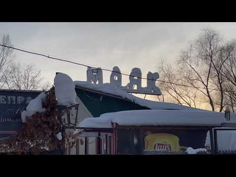 Уфа река переправа ДОК новые дворы зима 2023. Ufa river DOK crossing new yards winter 2023.