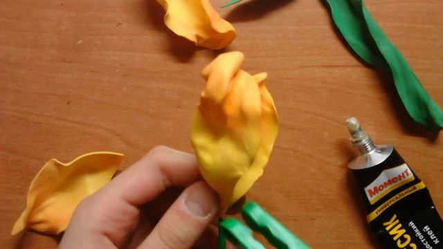 Тюльпан из фоамирана или пластичной замши часть 2
