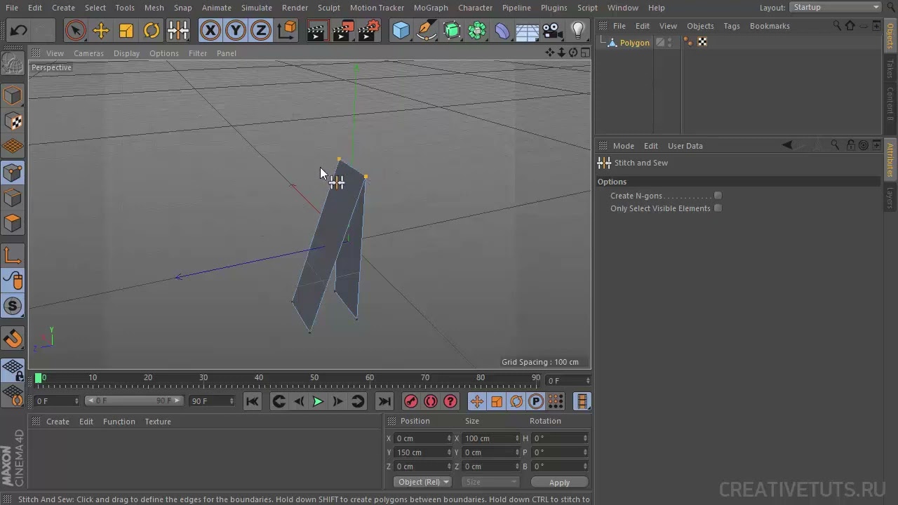 29 Группа Create Tools Stitch and Sew Close Polygon Hole
