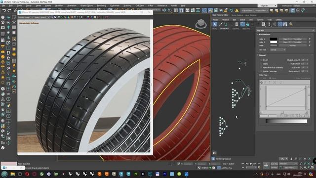 Fstorm Render. Автомобильная визуализация. Материал резина Michelin Pilot Super Sport Rubber RUS