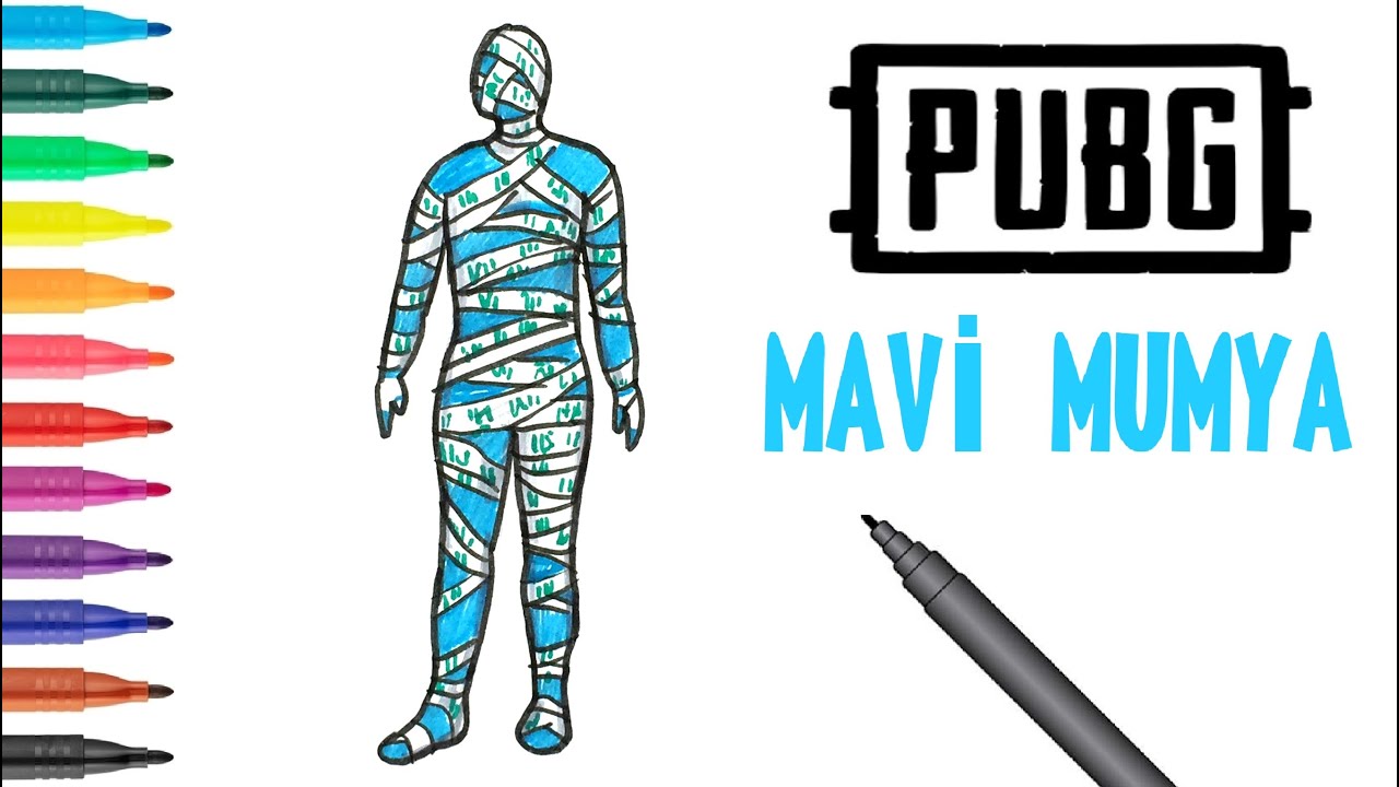 Лёгкое рисование синей мумии из PUBG Mobile