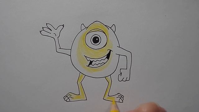 Как нарисовать ОДНОГЛАЗОГО МОНСТРА Майкла Вазовски376How to draw MONSTER Michael wazowski
