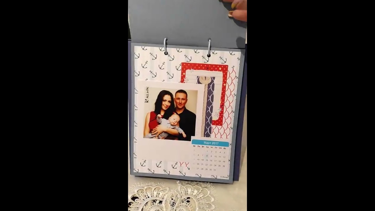 Перекидной настольный календарь с фотографиями. Calendar Scrapbooking
