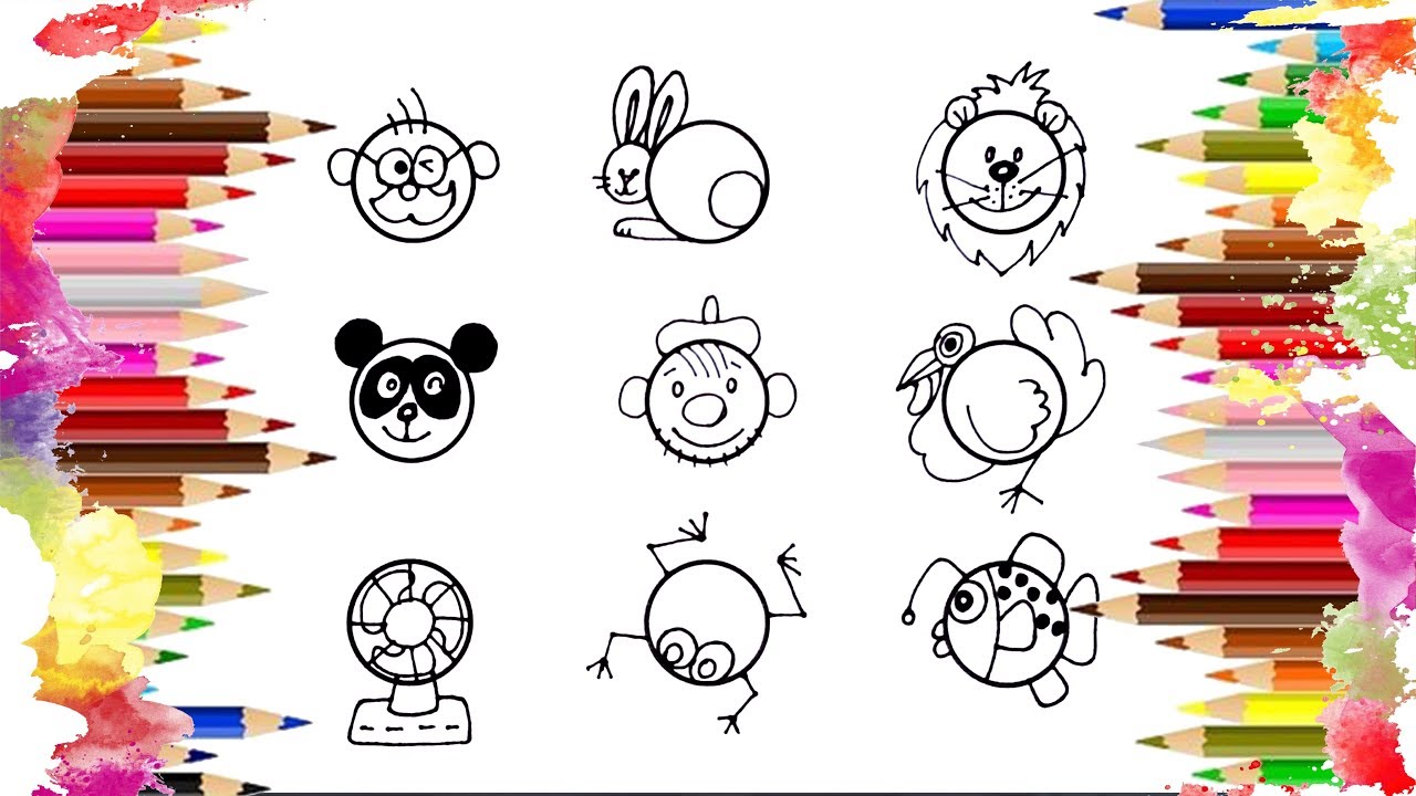 Рисунки из кругов  Drawings from circle for kids  3