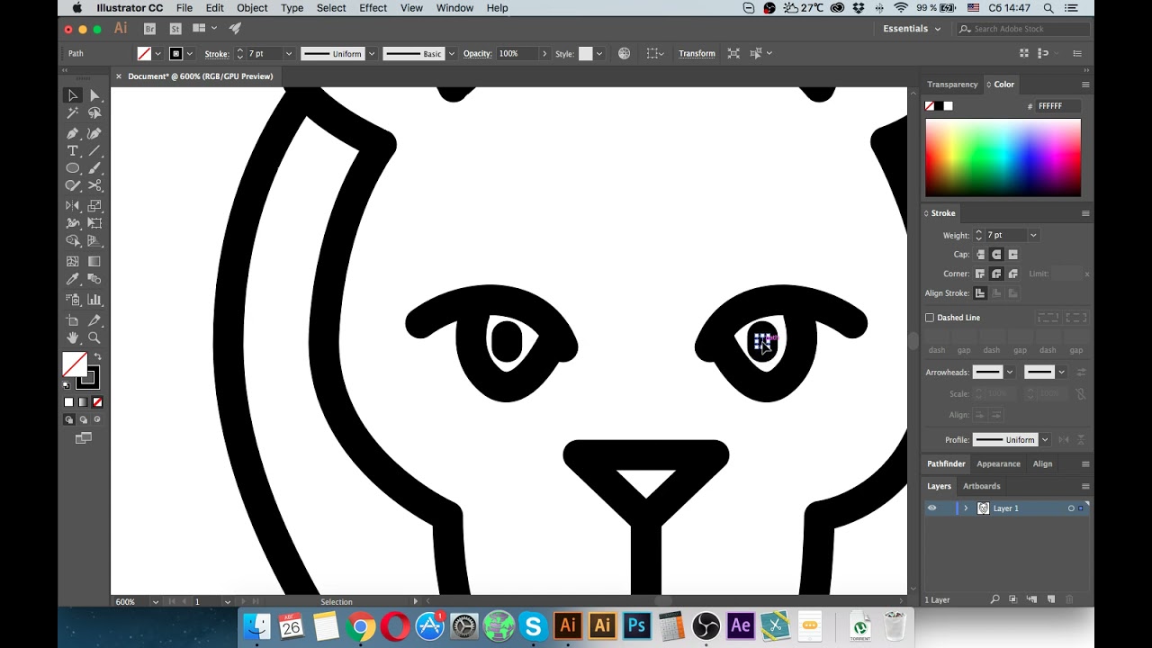5. Рисуем обводкой Adobe illustrator