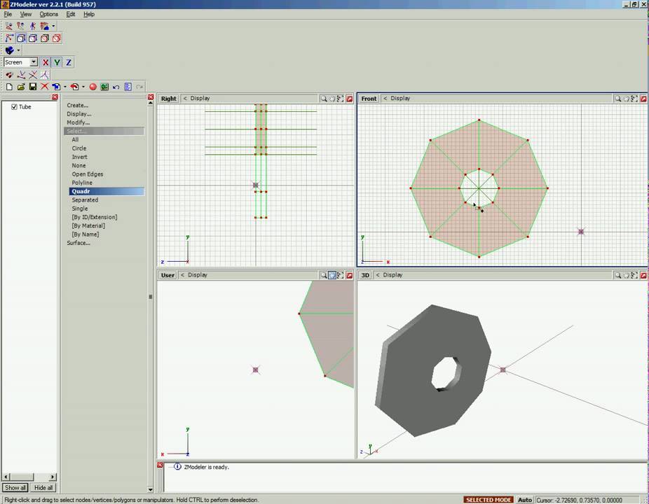 Zmodeler2 модифицирование полигонов