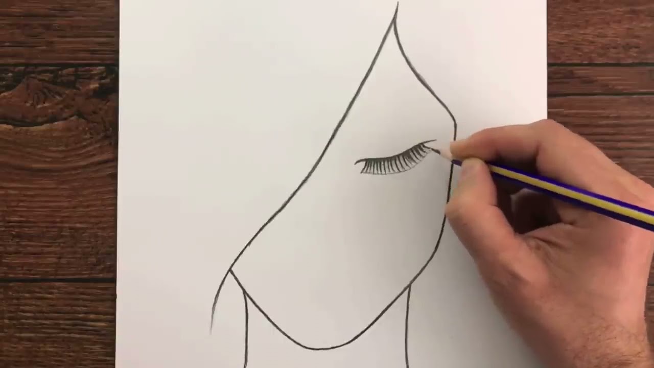 Очень Легкий Рисунок Грустной Девушки Как Нарисовать Красивую Девушку