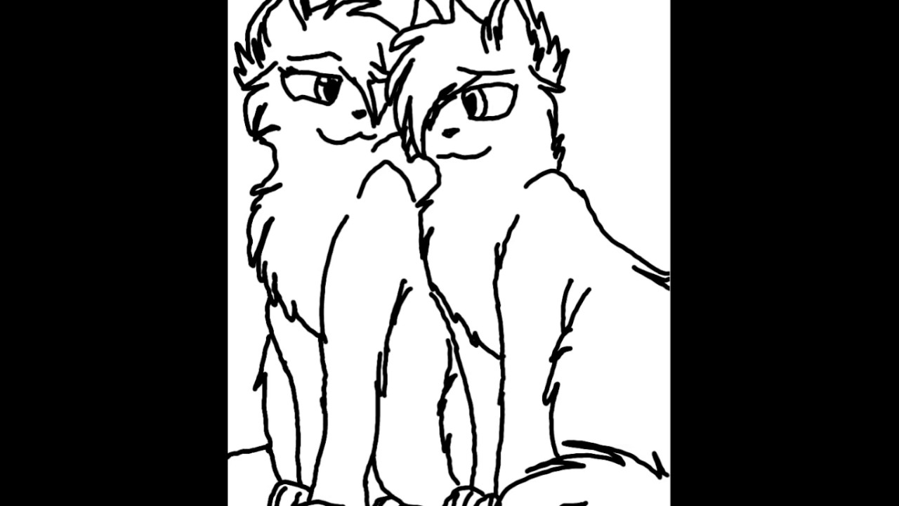 Мой первый рисунок в ibisPaint X. Моя ОС Кленохвостка и её пара Волкогрив.