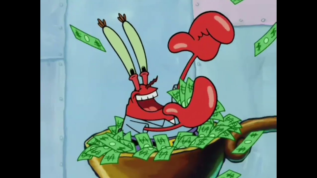 💲💰мистер Крабс настолько любит деньги,что сочинил песню 🎵🎶🎶