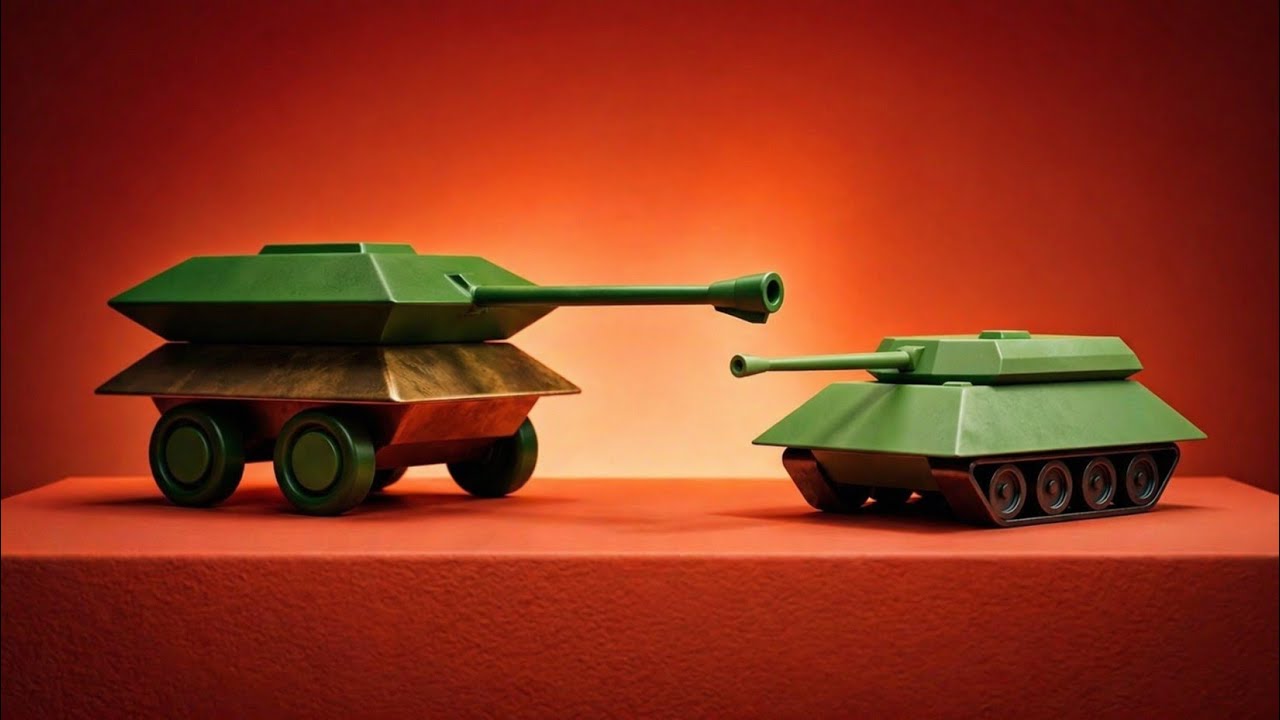 3D анимация танк против танка сделано в ручной.