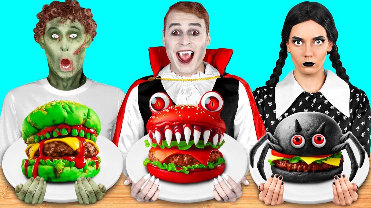 Кулинарный Челлендж Уэнсдей vs Вампир vs Зомби  Смешные Моменты от Fun Teen