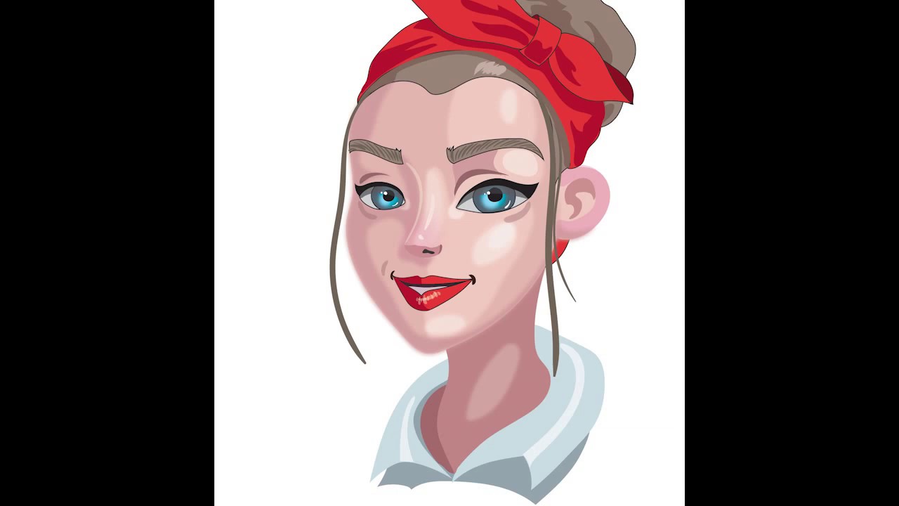 Автопортрет в Illustrator speedpaint