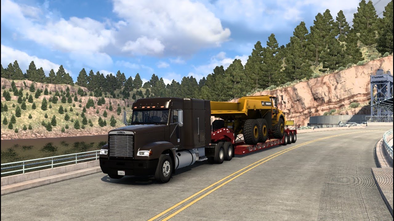 American Truck Simulator 1.55 Рок-Спрингс WY в Вернал UT Сочлененный самосвал Volvo A25G