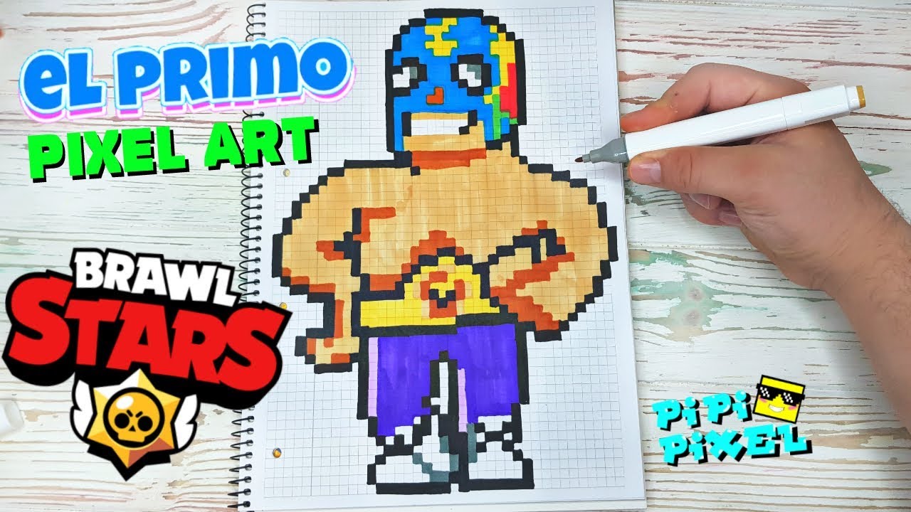 ЭЛЬ ПРИМО из БРАВЛ СТАРС- РИСУНКИ ПО КЛЕТОЧКАМ - BRAWL STARS -PIXEL ART