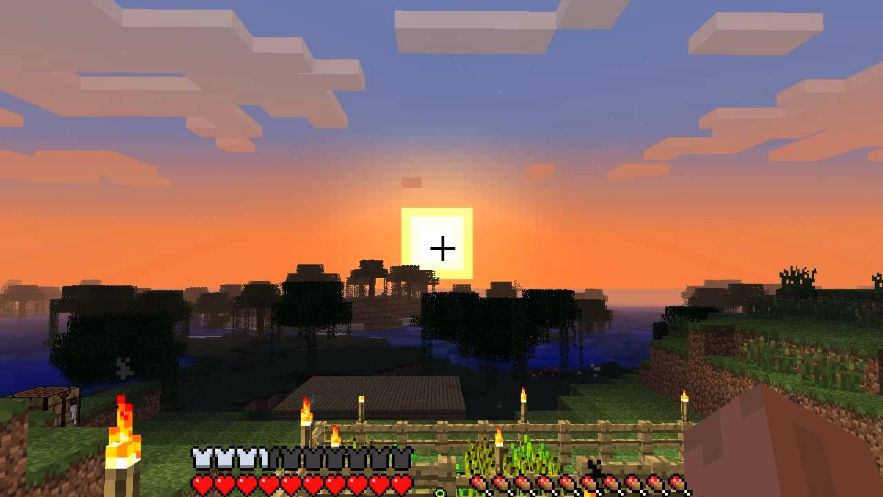 закат в Minecraft