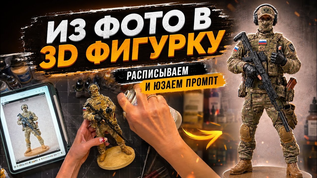 Фото в 3D-фигурку: расписываем бойца и добиваем результат промптом