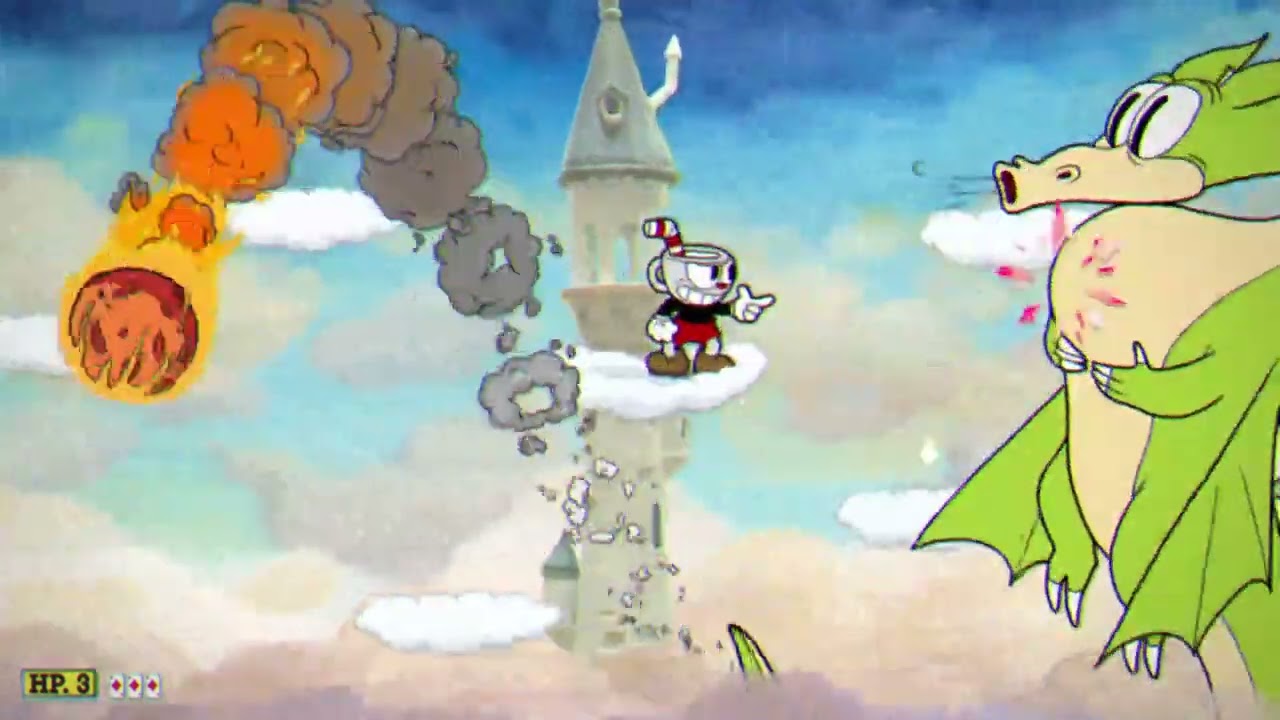 cuphead какое то прохождение у Капхеда горит зад и на него напали птицы