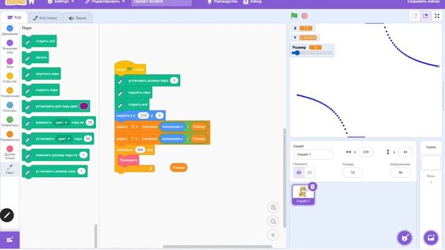 Как сделать штуку в Scratch кото которая рисует графики функций