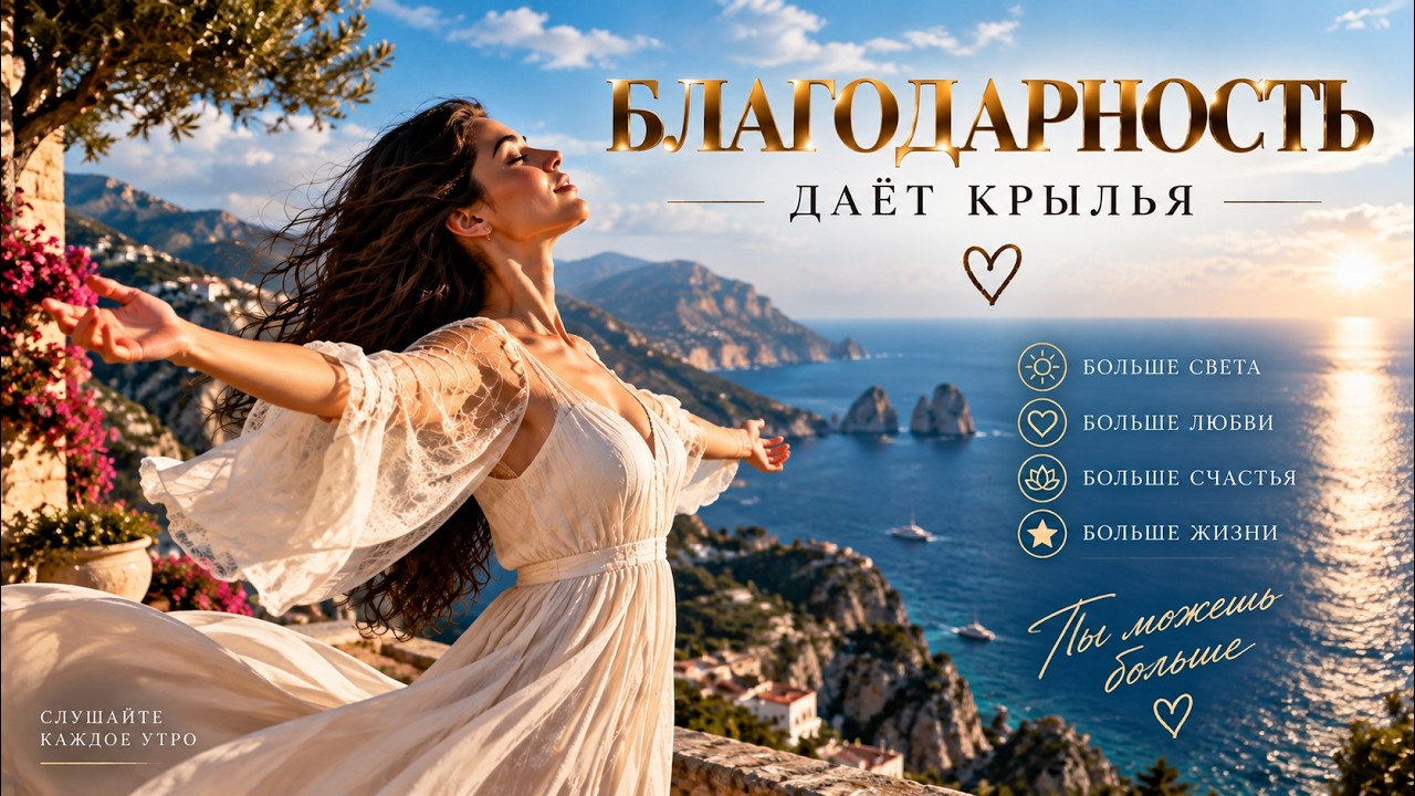 🕊️Благодарность — Открой Сердце и Впусти Счастье | Нежная Утренняя Аффирмация💫