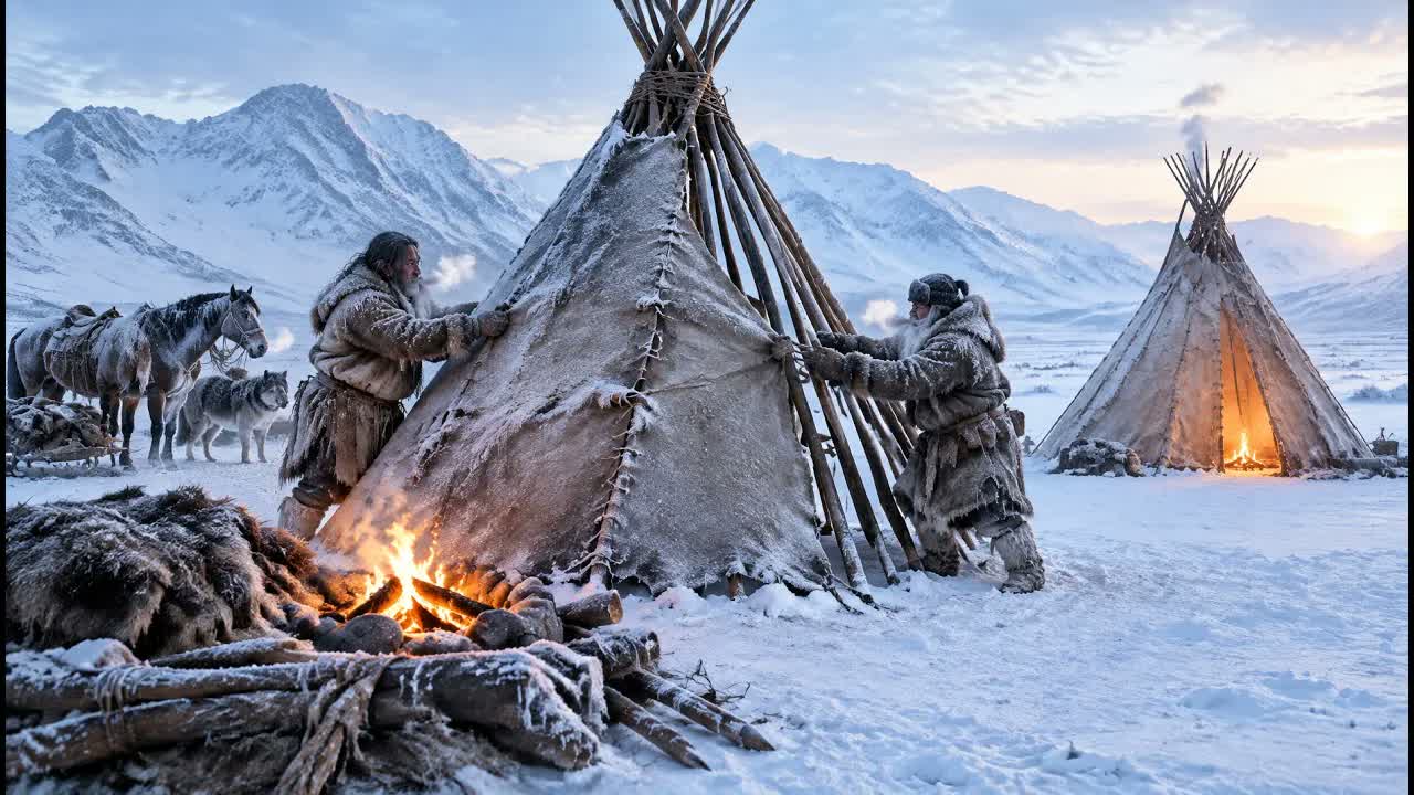 Как индейцы строили и жили в типи при -60C