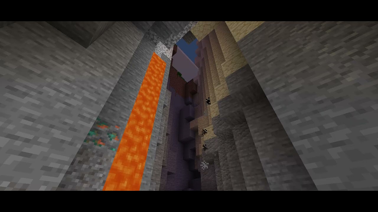 Minecraft пейзаж из пещеры
