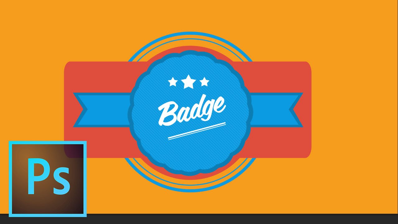 Урок Photoshop: Как создать плоский современный бейдж. Flat Badge Onetwostudy