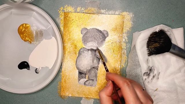 Лёгкий рисунок мишки Тедди (с объяснением). Как рисовать мишку акрилом. 🧸 Teddy Bear Drawing.
