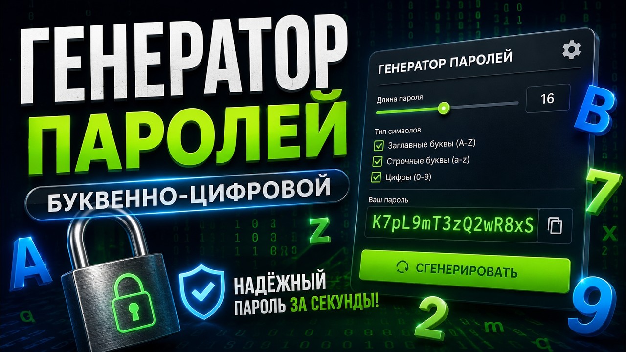 Генератор паролей буквенно цифровой